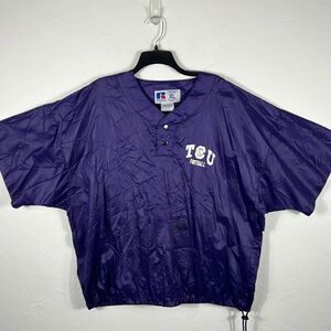 🏈Vintage TCU Horned Frogs Football Pullover SS Nylon Pullover Windbreaker Jacke